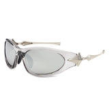 HS2169 - Rectangle Wrap Around Fashion Irregular Oval Wholesale Sunglasses