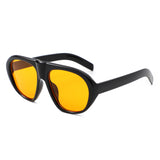 HS1437 - Oversized Retro Shield Sunglasses