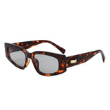 S1267 - Rectangle Wide Gold Accent Wrap Sunglasses - Iris Fashion