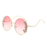 HJ2124 - Round Oversized Luxurious Crystal Fashion Wholesale Sunglasses