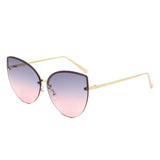 HJ2071 - Women Cat Eye Rimless Chic Fashion Wholesale Sunglasses