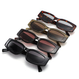 S1267 - Rectangle Wide Gold Accent Wrap Sunglasses - Iris Fashion