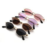 HJ2150 - Slim Metal Geometric Cat Eye Sunglasses