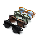 S1262 - Retro Round Thick Frame Sunglasses - Iris Fashion
