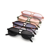 S1254 - Retro Brow-Bar Tinted Fashion Aviator Wholesale Sunglasses