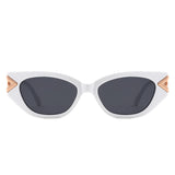 HS2192 - Sleek Vintage Inspired Luxurious Geometric Cat Eye Wholesale Sunglasses
