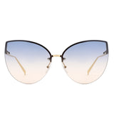 HJ2071 - Women Cat Eye Rimless Chic Fashion Wholesale Sunglasses