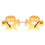 HW2037 - Rimless Color Pop Ghost Shape Party Wholesale Sunglasses
