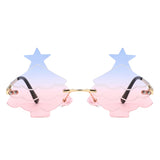HW2061 - Christmas Tree Tinted Novelty Wholesale Sunglasses