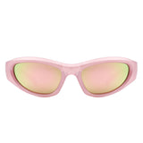 HS1328 - Rectangle Sport Wrap Around Star Design Wholesale Sunglasses