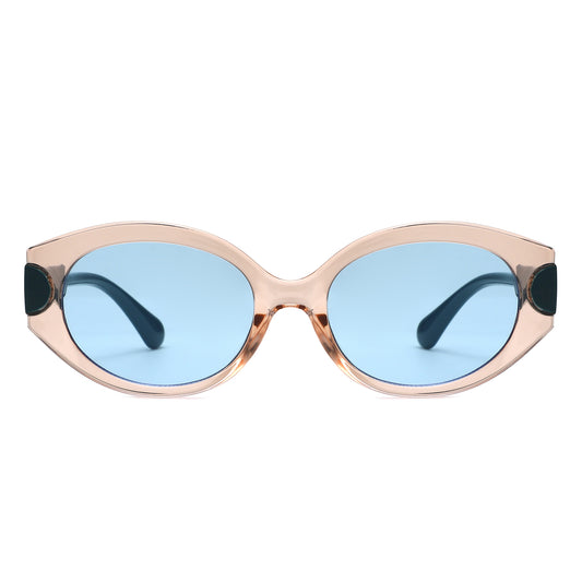HS1394 - Retro Oval Fashion Tinted Wholesale Sunglasses