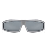 HS1222 - Rectangle Y2K Futuristic Sports Flat Top Wrap Around Wholesale Sunglasses
