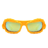 HS2162 - Rectangle Irregular Twisted Thick Frame Futuristic Wholesale Sunglasses