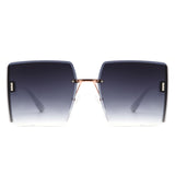 S2134 - Square Rimless Chic Fashion Oversize Women Wholesale Sunglasses