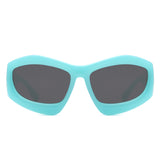 S1223 - Geometric Square Tinted Oversize Chunky Fashion Wholesale Sunglasses