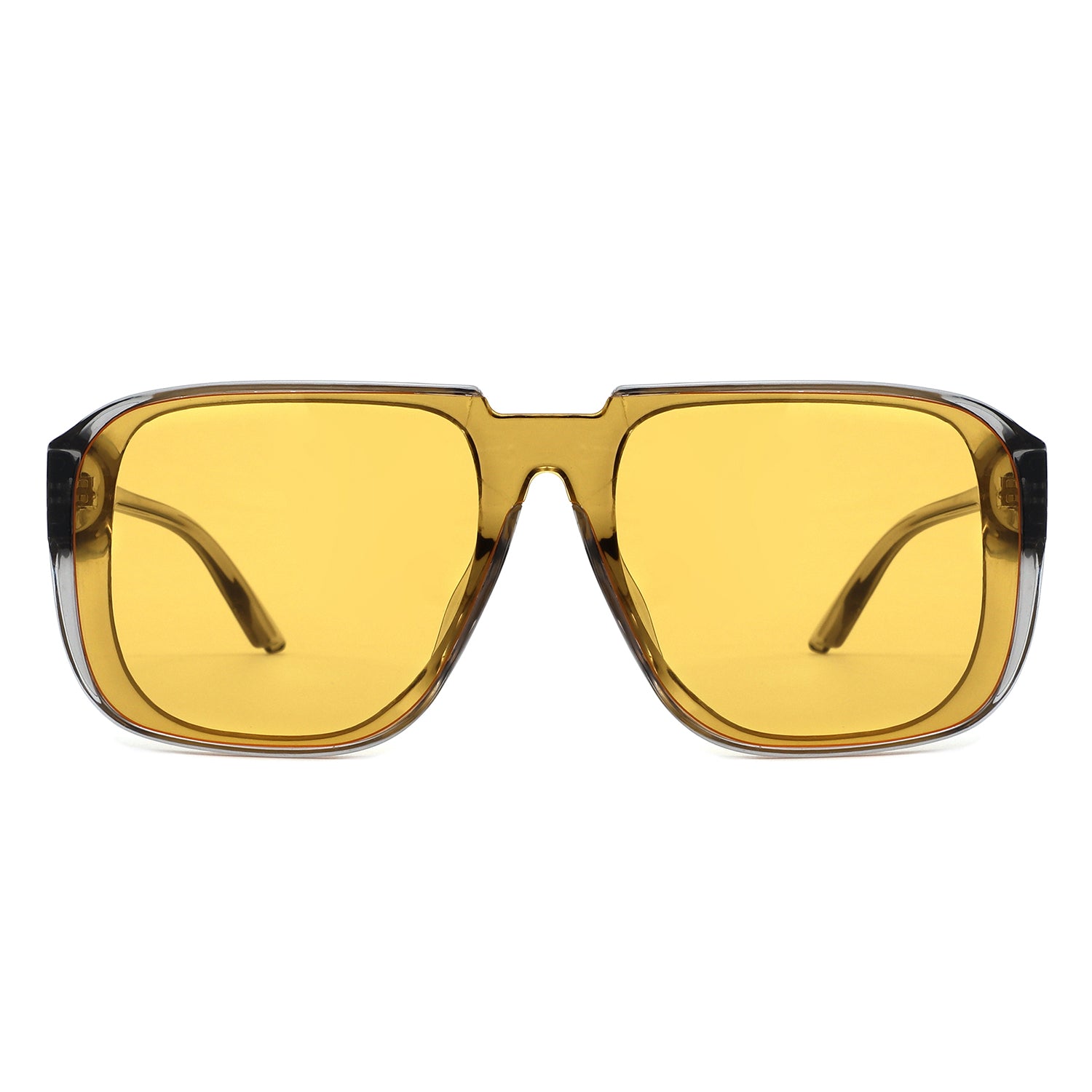 HS1405 - Oversized Flat Top Square Sunglasses - Iris Fashion
