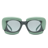 S2138 - Square Geometric Irregular Chunky Fashion Futuristic Wholesale Sunglasses