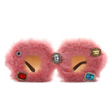 HS2127 - Women Oversize Fuzzy Luxury Party Fashion Fur Square Wholesale Sunglasses