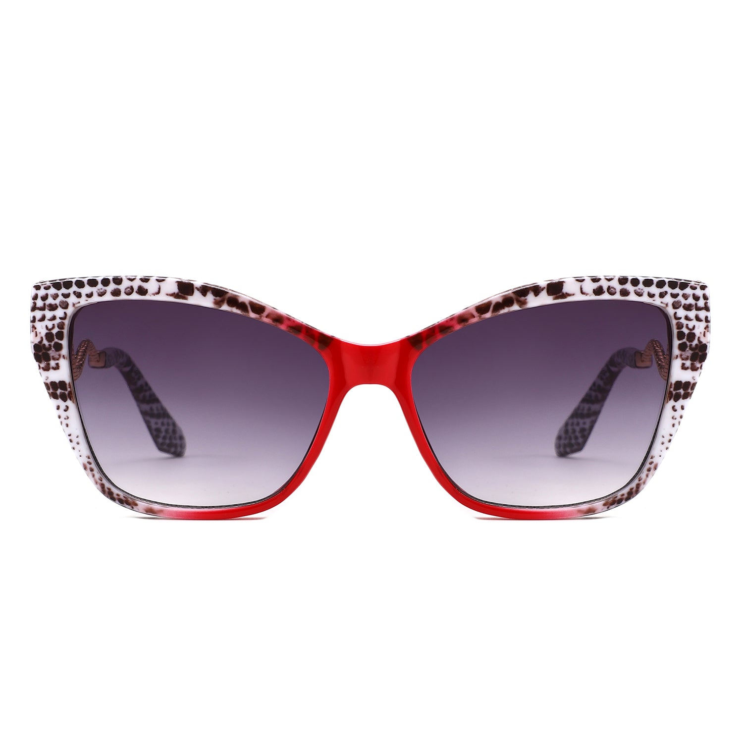 HS2207 - Oversized Square Cat-Eye Wavy Temples Sunglasses - Iris Fashion