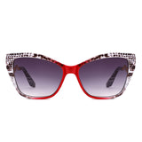 HS2207 - Oversized Square Cat-Eye Wavy Temples Sunglasses - Iris Fashion