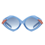 HS2177 - Geometric Fashion Polygon Triangle Wholesale Sunglasses