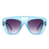 HS1367 - Oversized Bold Brow-Bar Square Wholesale Sunglasses