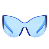 HW1014 - Futuristic Oversize Shield Wrap Around Tinted Wholesale Sunglasses