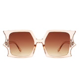 HS1295 - Square Irregular Bat Wing Shape Flat Top Wholesale Sunglasses