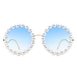 HJ2086 - Round Fashion Pearl Luxury Wavy Frame Women Wholesale Sunglasses