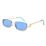 HJ2098 - Rectangle Retro Semi-Rimless Modern Tinted Wholesale Sunglasses