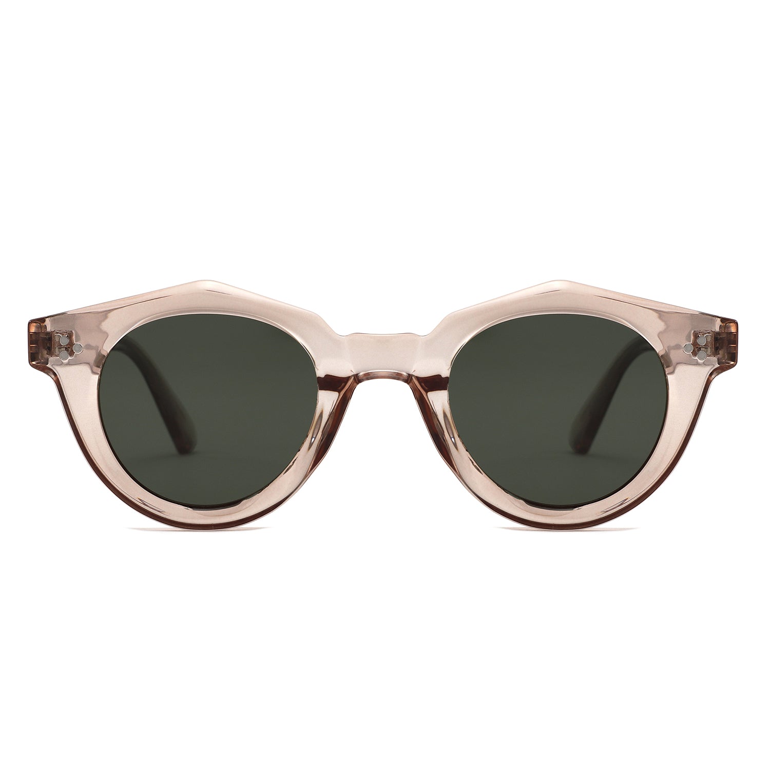 P/C028-1 - Chunky Round Keyhole Retro Sunglasses - Iris Fashion