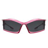 HS1270 - Geometric Rectangle Fashion Futuristic Wholesale Sunglasses
