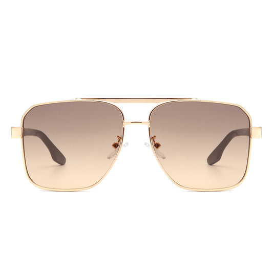 J2036 - Square Flat Top Brow-Bar Tinted Fashion Wholesale Sunglasses