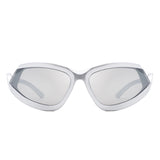 HS1327 - Geometric Wrap Around Sport Rectangle Wholesale Sunglasses