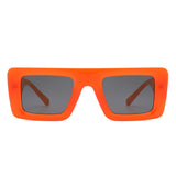 HS1280 - Square Retro Flat Top Thick Frame Two-Tone Wholesale Sunglasses