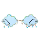 HJ2095 - Rimless Cloud Shape Hanging Charms Wholesale Sunglasses