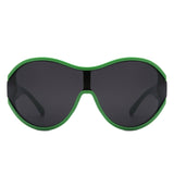 S2127 - Oversize Oval Retro Circle Fashion Curved Round Wholesale Sunglasses