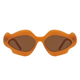 HS1249 - Women Geometric Wavy Design Fashion Wholesale Sunglasses