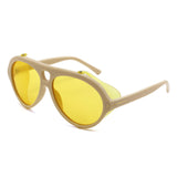 HS2243 - Oversize Retro Aviator Keyhole Color-Tint Wholesale Sunglasses