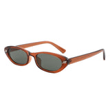 HS2233 - Slim Retro Geometric Oval Narrow Wholesale Sunglasses
