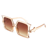 HS1295 - Square Irregular Bat Wing Shape Flat Top Wholesale Sunglasses