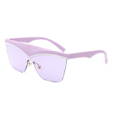 S2143 - Semi-Rimless Fashion Flat Top Square Wholesale Sunglasses