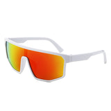 HS2202 - Sporty Retro Futuristic Visor Mirrored Square Wholesale Sunglasses