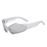 HS1344 - Futuristic Sleek Wraparound Bold Fashion Y2K Wholesale Sunglasses