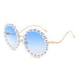 HJ2086 - Round Fashion Pearl Luxury Wavy Frame Women Wholesale Sunglasses