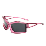 HS1270 - Geometric Rectangle Fashion Futuristic Wholesale Sunglasses