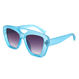 HS1367 - Oversized Bold Brow-Bar Square Wholesale Sunglasses