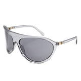 HS2208 - Retro Bold Wraparound Fashion Shield Aviator Wholesale Sunglasses
