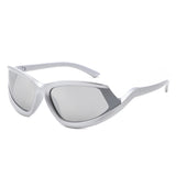 HS1327 - Geometric Wrap Around Sport Rectangle Wholesale Sunglasses