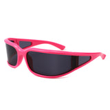 HS2204 - Wraparound Futuristic Shield Sleek Sporty Wholesale Sunglasses
